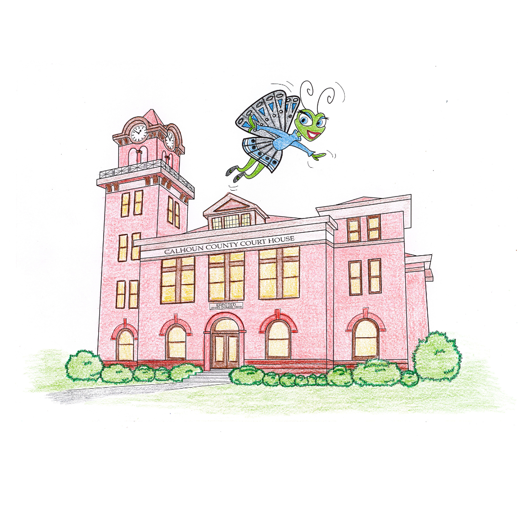 Calhoun County Courthouse from AHPP coloring book #2 "Finding Authentic Arkansas"