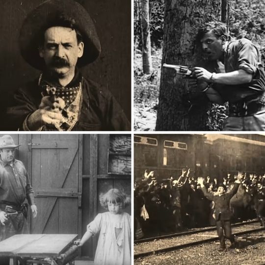 Films The Great Train Robbery, Broncha Bill and the Rustler's Child, A Wife in the Hills, and Anderson shot in Train Robbery
