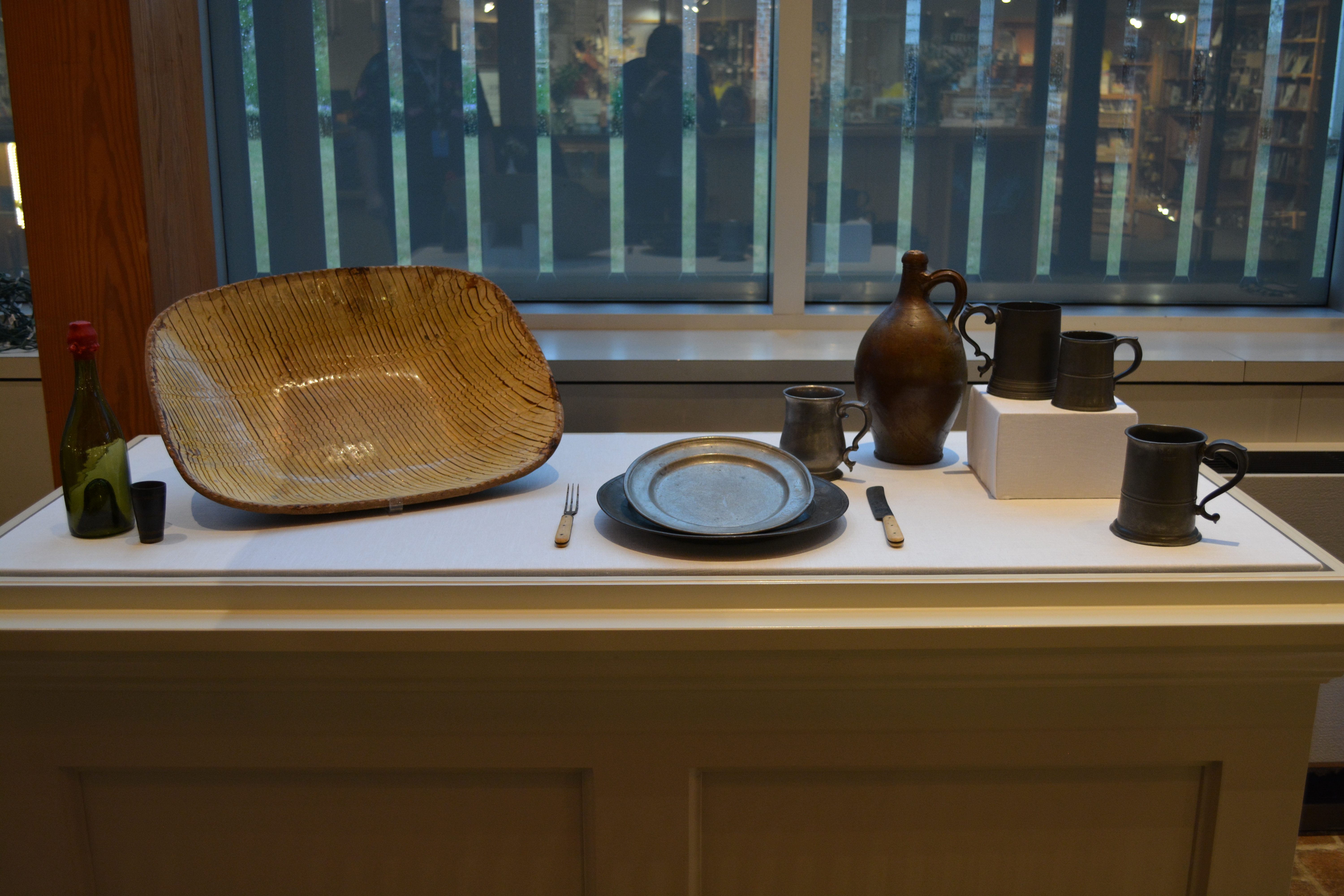 display of tableware dishes and silverware